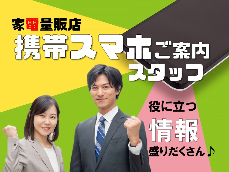 業界未経験OK・安定した収入で活躍できる家電量販店の携帯販売スタッフ イメージ