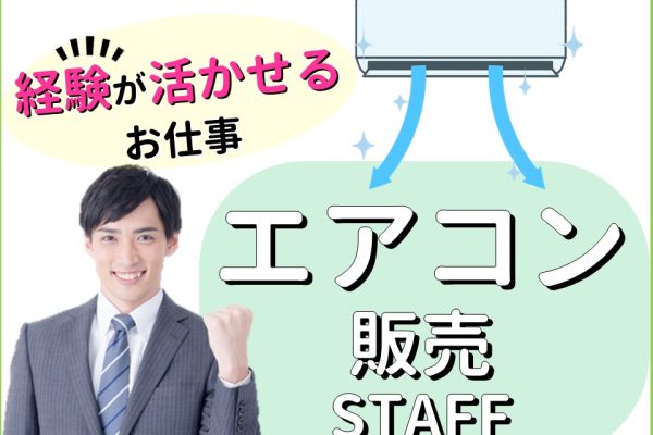 家電量販店で大手メーカーエアコン販売スタッフ イメージ