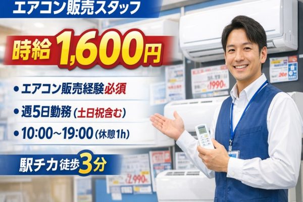 家電量販店エアコン販売担当スタッフ イメージ