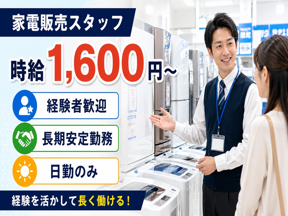 家電量販店冷蔵庫・洗濯機の販売スタッフ イメージ