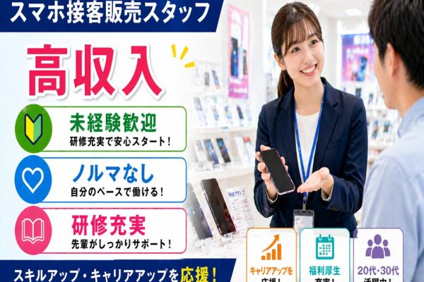 携帯ショップでの接客販売スタッフ イメージ