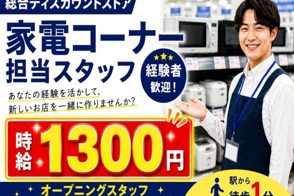 ディスカウントストアの家電担当スタッフ イメージ