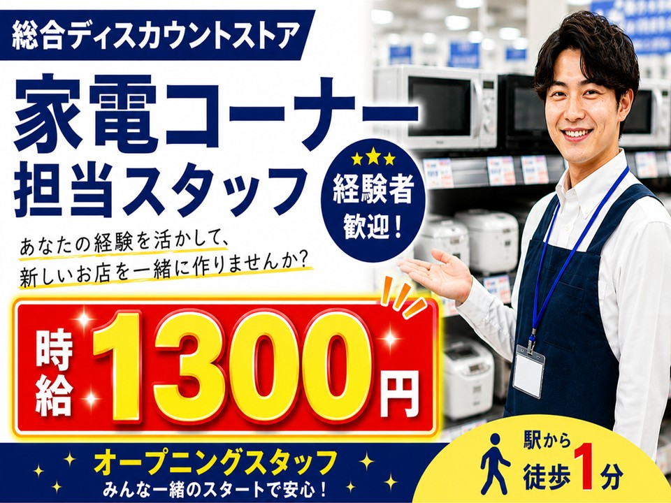 ディスカウントストアの家電担当スタッフ イメージ