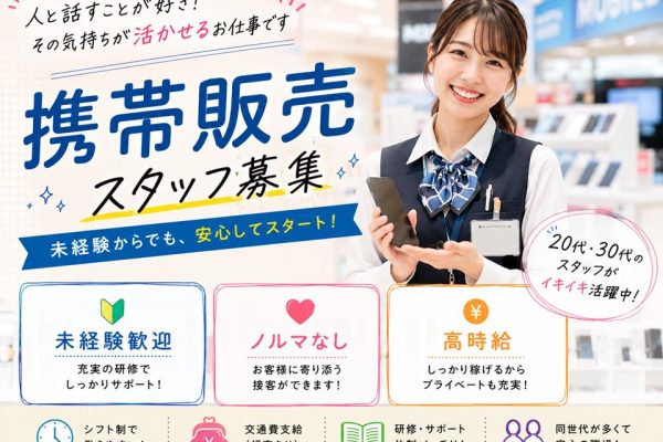 携帯ショップでの携帯販売スタッフ/高時給 イメージ