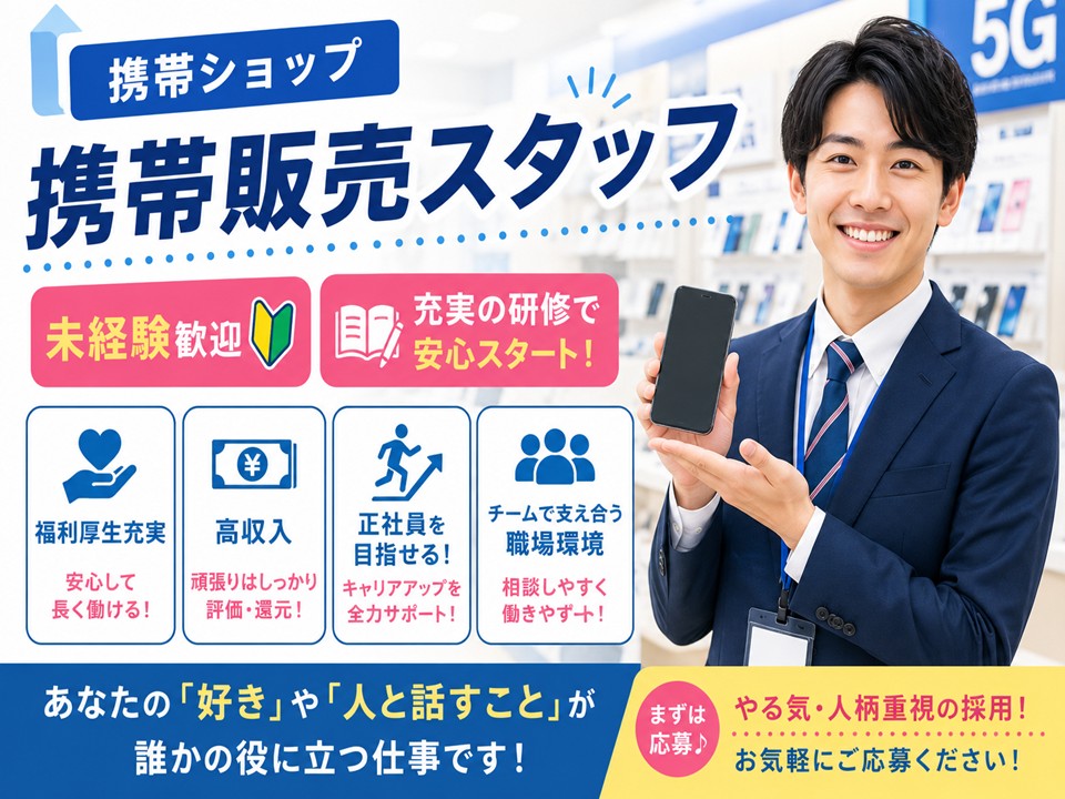 家電量販店スマホコーナー担当スタッフ イメージ